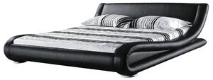 Kožená postel 180 x 200 cm černá AVIGNON