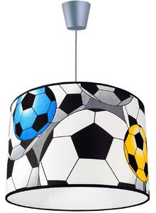 Dětské závěsné svítidlo Soccer, 1x textilní stínítko se vzorem, (výběr ze 3 barev konstrukce)