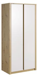 Dvoudveřová šatní skříň S2D Nicenna NC09, 127-barva: dub artisan / bílá Mirjan24 5903211125515