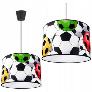 Dětské závěsné svítidlo Soccer, 1x textilní stínítko se vzorem, (výběr ze 3 barev konstrukce)