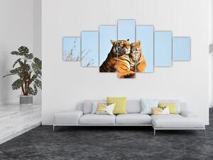 Obraz - Tygřice a její mládě (210x100 cm)