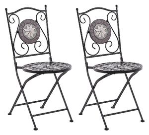 Zahradní židle Sada 2 ks Kov Černá CARIATI