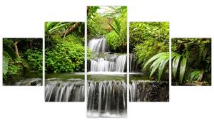 Obraz - Vodopád v deštném lese (125x70 cm)
