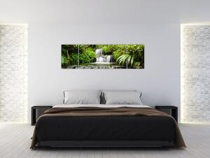 Obraz - Vodopád v deštném lese (170x50 cm)
