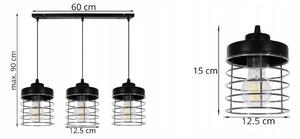 Závěsné svítidlo Rosti, 3x drátěné stínítko (výběr ze 2 barev)