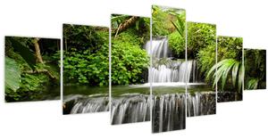 Obraz - Vodopád v deštném lese (210x100 cm)
