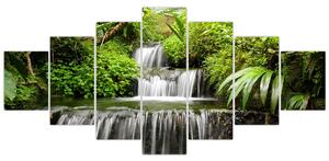 Obraz - Vodopád v deštném lese (210x100 cm)