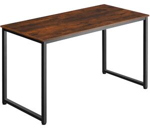 Tectake 404467 pracovní stůl flint - industriální dřevo tmavé, rustikální,140 cm