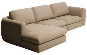 Kave Home Hnědá čalouněná rohová pohovka Vera 322 cm, levá