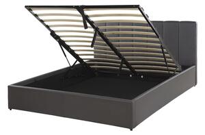 Manželská postel 140 cm DARGAN (šedá) (umělá kůže) (s roštem a úl. prostorem). 1026648