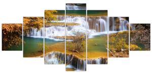 Obraz - Vodopády Huay Mae Khamin, Thajsko (210x100 cm)