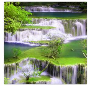 Obraz - Vodopády Huay Mae Khamin, Kanchanaburi, Thajsko (30x30 cm)