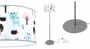 Dětská stojací lampa Bambi, 1x textilní stínítko se vzorem, (výběr ze 2 barev konstrukce), o