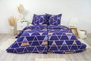 Ložní povlečení bavlněné Pyramídy fialové 140x200 / 70x90 cm