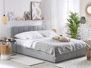Manželská postel 180 cm DARGAN (šedá) (textil) (s roštem a úl. prostorem). 1026651
