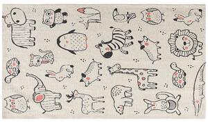 Dětský koberec se zvířátky 90 x 145 cm bílo-černý KALYAN