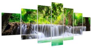 Obraz vodopádu v Kanchanaburi, Thajsko (210x100 cm)