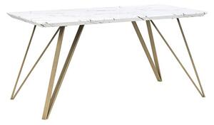 Jídelní stůl MOLIR (bílá + zlatá) (pro 6 osob). 1026730