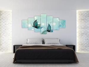 Obraz - Modří motýlci (210x100 cm)