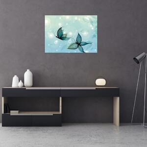 Obraz - Modří motýlci (70x50 cm)