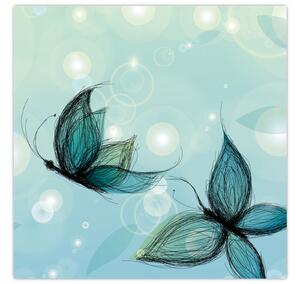 Obraz - Modří motýlci (30x30 cm)