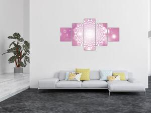 Obraz mandaly v růžovém pozadí (125x70 cm)