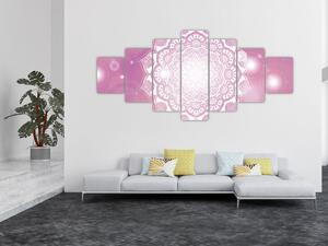 Obraz mandaly v růžovém pozadí (210x100 cm)