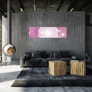 Obraz mandaly v růžovém pozadí (170x50 cm)