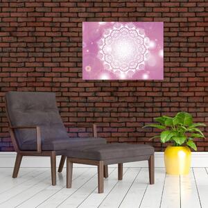 Obraz mandaly v růžovém pozadí (70x50 cm)