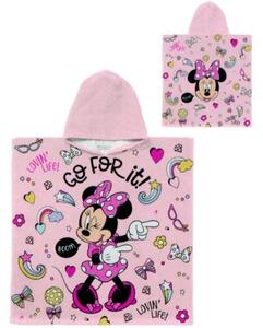 Dětské / dívčí plážové pončo - osuška s kapucí Disney - Minnie Mouse - 100% bavlna s gramáží 320 gr./m² - 60 x 120 cm