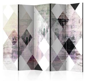 Paraván - Rhombic Chessboard (Pink) [Room Dividers]