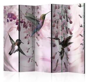 Paraván - Flying Hummingbirds (Pink) [Room Dividers]
