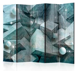 Paraván - Concrete Cubes (Green) [Room Dividers]