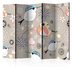 Paraván - Natural pattern with birds [Room Dividers]