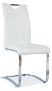 SIGNAL Jídelní židle - H-790, ekokůže, chromované nohy, různé barvy na výběr Čalounění: bílá (ekokůže)