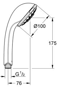 GROHE 28796000 - Ruční sprcha RELEXA 100 Five 100 mm lesklý chrom
