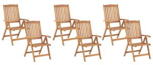Set 6 ks. zahradních židlí Jakarta (světlé dřevo). 1035722