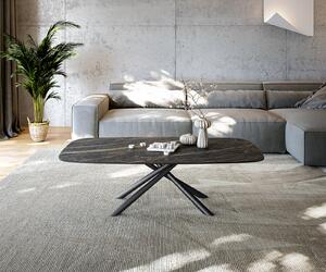 DELIFE Konferenční stolek Edge Boot 140x80 cm keramika Laminam® Noir Desir hnědá Sarity kov černá