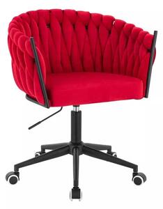 LuxuryForm DESIGN Židle NORDEN VELUR na černé podstavě s kolečky - červená