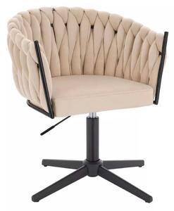 LuxuryForm DESIGN Židle NORDEN VELUR na černém kříži - krémová