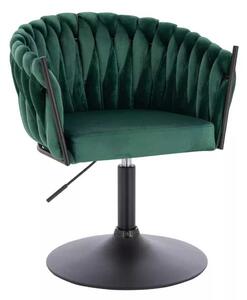 LuxuryForm DESIGN Židle NORDEN VELUR na černém talíři - zelená