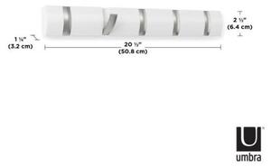 Dřevěný věšák na zeď Umbra Flip 5 s kovovými háčky | espresso Typ: 8 háčků