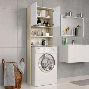 Koupelnová skříňka Wendover - 64 x 25,5 x 190 cm | bílá a dub sonoma