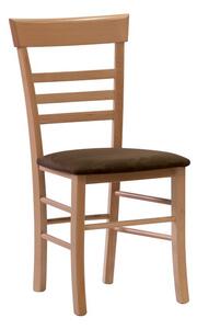 Stima Dřevěná jídelní židle SIENA látka | Odstín: třešeň,Sedák: miron senape 145