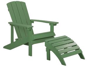 Zahradní židle s podnožkou Adack (tmavě zelená). 1035785