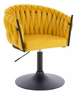 LuxuryForm DESIGN Židle NORDEN VELUR na černém talíři - žlutá
