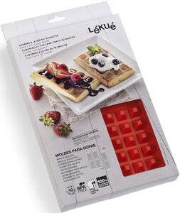 Silikonové pečicí formy na vafle 2 ks Lekue | červené