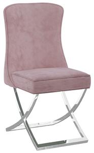 Jídelní židle Ashwell - 1 ks - samet | růžová