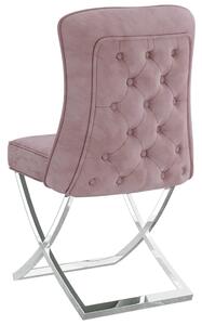 Jídelní židle Ashwell - 1 ks - samet | růžová