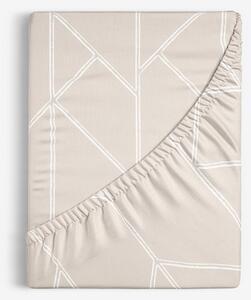 Goldea bavlněné napínací prostěradlo - geometrické linie na latte 180 x 200 cm